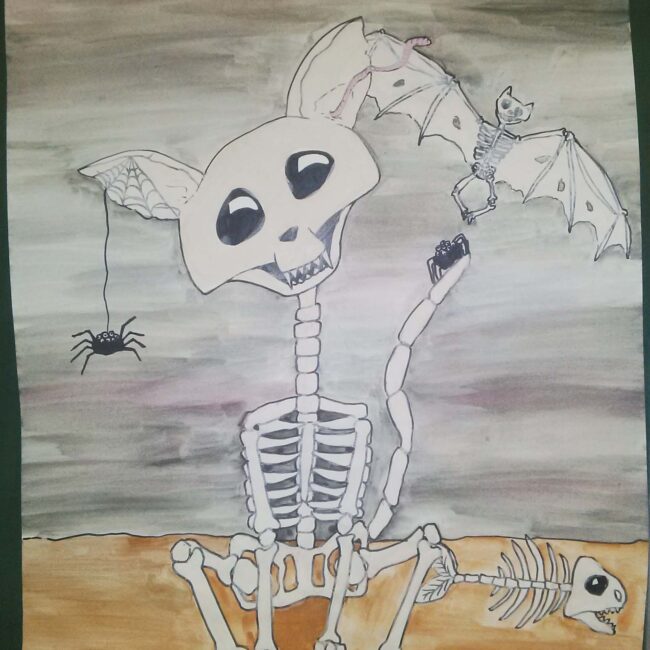 Halloween skeleton cat example
