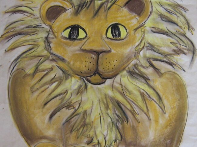 Lion drawing by kids at the kidsartsacademy