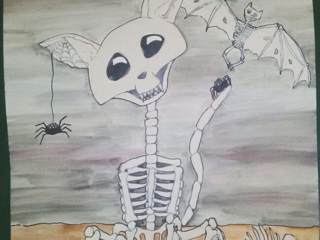 Halloween skeleton cat example