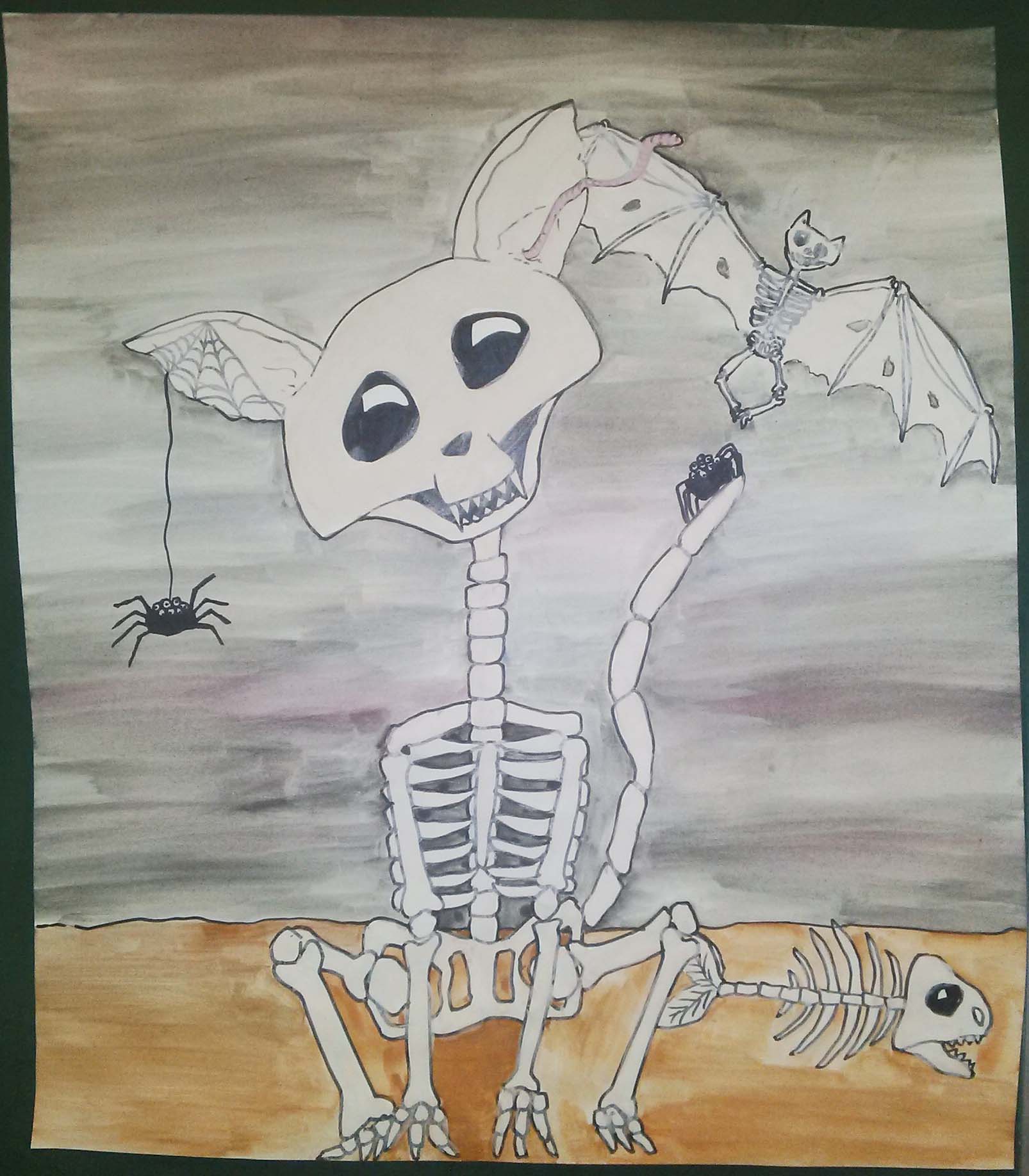 Halloween skeleton cat example