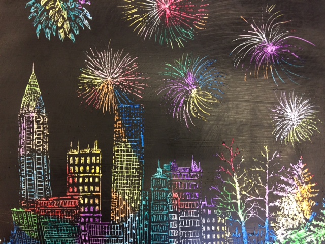 building firework cityscape example